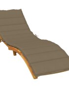 vidaXL Шалте за шезлонг меланж таупе 200x60x4 см плат