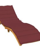 vidaXL Шалте за шезлонг меланж виненочервени 200x60x4 см плат
