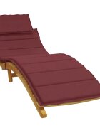 vidaXL Шалте за шезлонг меланж виненочервено 186x58x4 см плат