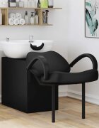 vidaXL Шампоан стол Черен и бял 136 x 60 x 92 см ПВЦ