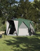 vidaXL Шатор за 6 души с покрив Зелен 425 x 396 x 222 см