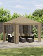 vidaXL Шатра 3 x 3 m Бежово Полиестер и стомана 190 gsm