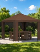 vidaXL Шатра 3 x 3 m Кафяво Полиестер и стомана 190 gsm