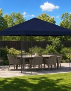 vidaXL Шатра 3 x 3 m Синьо Полиестер и стомана 190 gsm