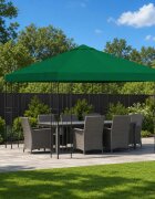 vidaXL Шатра 3 x 3 m Зелено Полиестер и стомана 190 gsm