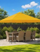 vidaXL Шатра 3 x 3 m Жълто Полиестер и стомана 190 gsm