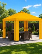 vidaXL Шатра 3 x 3 m Жълто Полиестер и стомана 190 gsm