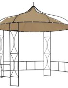 vidaXL Шатра 300x290 см таупе кръгла