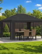 vidaXL Шатра 4 × 3 m Антрацит Полиестер и стомана 190 gsm