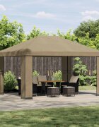 vidaXL Шатра 4 × 3 m Бежово Полиестер и стомана 190 gsm