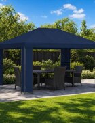 vidaXL Шатра 4 × 3 m Синьо Полиестер и стомана 190 gsm