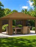 vidaXL Шатра 4 × 3 m Таупе Полиестер и стомана 190 gsm