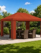 vidaXL Шатра 4 × 3 m Теракота Полиестер и стомана 190 gsm