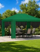 vidaXL Шатра 4 × 3 m Зелено Полиестер и стомана 190 gsm
