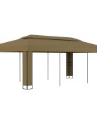 vidaXL Шатра с двоен покрив 3x6 м таупе 180 г/м²