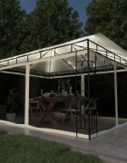 vidaXL Шатра с комарник и LED стринг 4x3x273 м 180 г/м² кремава