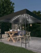 vidaXL Шатра с LED светещи стрингове 3х3 м антрацит