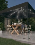 vidaXL Шатра с LED светещи стрингове 3х3 м антрацит