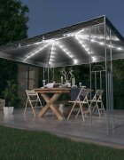 vidaXL Шатра с LED светещи стрингове 400x300 см антрацит алуминий