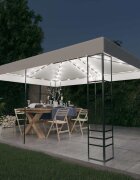 vidaXL Шатра с LED светещи стрингове 4x3x27 м бяла
