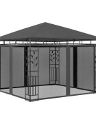 vidaXL Шатра с мрежа против комари 3x3x273 м антрацит 180 г/м²