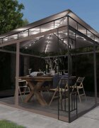 vidaXL Шатра с мрежа срещу комари и LED стрингове 3x3x273 м таупе