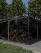 vidaXL Шатра с мрежа срещу комари и LED стрингове 4x3x273 м антрацит