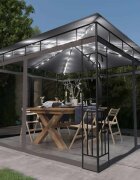 vidaXL Шатра с мрежа срещу комари/LED стринг 3x3x273 м таупе 180 г/м²