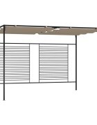 vidaXL Шатра с прибиращ се покрив 3x4x23 м сива 180 г/м²