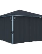 vidaXL Шатра със завеси 300х300 см антрацит алуминий