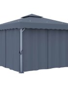 vidaXL Шатра със завеси 3x3 м антрацит алуминий