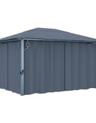vidaXL Шатра със завеси 400х300 см антрацит алуминий