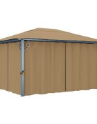vidaXL Шатра със завеси 400x300 см таупе алуминий