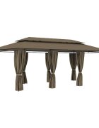 vidaXL Шатра със завеси 600x298x270 см таупе 180 г/м²