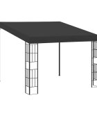 vidaXL Шатра за стенен монтаж 3x3 м антрацит текстил