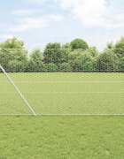 vidaXL Шестоъгълна ограда 12 x 50 m Поцинкована стомана Сребристо