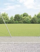 vidaXL Шестоъгълна ограда с бетонна основа 10 x 16 m Сребристо Мрежа