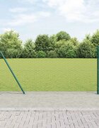 vidaXL Шестоъгълна ограда с бетонна основа 100 x 1 м Зелено Мрежа