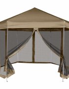 vidaXL Шестоъгълна pop-up шатра със стени 36x31 м таупе 220 г/м²