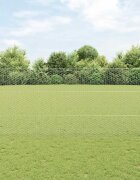 vidaXL Шестоъградно ограждение с кол 10 x 14 м Поцинкована стомана