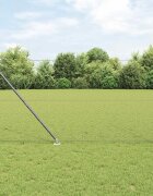 vidaXL Шестоъградно ограждение с кол 100 x 14 м Сиво Мрежа