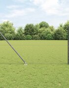 vidaXL Шестоъградно ограждение с кол 25 x 12 м ПВЦ-обработена стомана