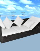 vidaXL Шезлонг Кафяво 200 x 60 x 58 см полиратан