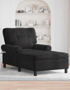 vidaXL Шезлонг Лаунж Черен Кадифе 91 x 157 x 91 см