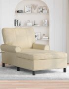 vidaXL Шезлонг Лаунж Крем текстил 91 x 157 x 91 см
