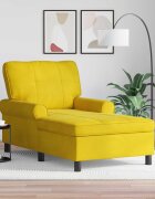 vidaXL Шезлонг Лаунж с възглавница Жълто 91 x 157 x 91 см Кадифе