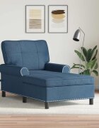 vidaXL Шезлонг Лаунж Синьо текстил 91 x 157 x 91 см