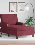 vidaXL Шезлонг Лаунж Виненочервен текстил 91 x 157 x 91 см