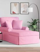 vidaXL Шезлонг с пола 3 бр. Розово текстил 91 x 157 x 91 см