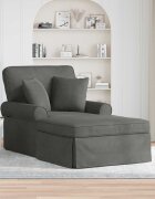 vidaXL Шезлонг с пола 3 бр. Тъмен сив Кордюрова тъкан 91 x 157 x 91 см